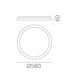 Plafón GRACE 58cm 44W 3960Lm Negro 2700K-3000K-4000K Slide Switch