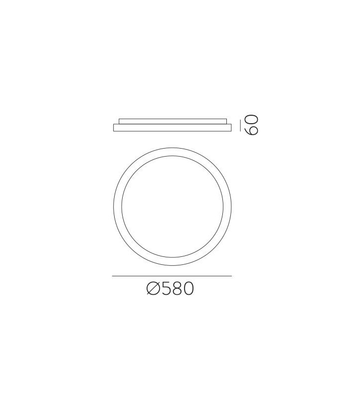 Plafón GRACE 58cm 44W 3960Lm Blanco 2700K-3000K-4000K Slide Switch