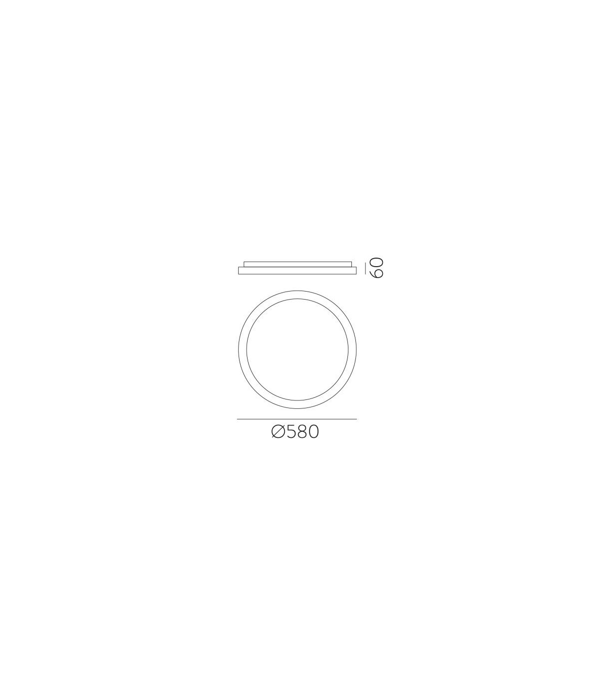 Plafón GRACE 58cm 44W 3960Lm Blanco 2700K-3000K-4000K Slide Switch