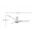 Ventilador de Techo TEMPEL DC Blanco/Níquel 26W 2950Lm 3 Aspas CCT