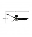 Ventilador de Techo TEMPEL DC Negro/Cuero 26W 2950Lm 3 Aspas CCT