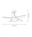 Ventilador de Techo LEBECHE DC Blanco 25W 2495Lm 5 Aspas Reversibles Blanco/Haya CCT