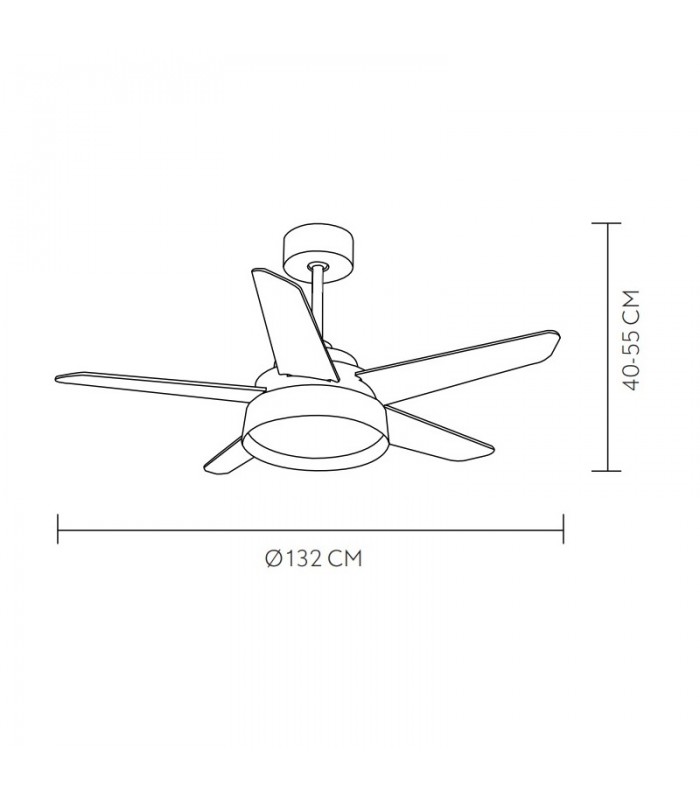 Ventilador de Techo LEBECHE DC Marrón 25W 2495Lm 5 Aspas Reversibles Nogal/Roble CCT