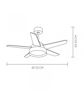 Ventilador de Techo LEBECHE DC Verde 25W 2495Lm 5 Aspas Reversibles Blanco/Haya CCT