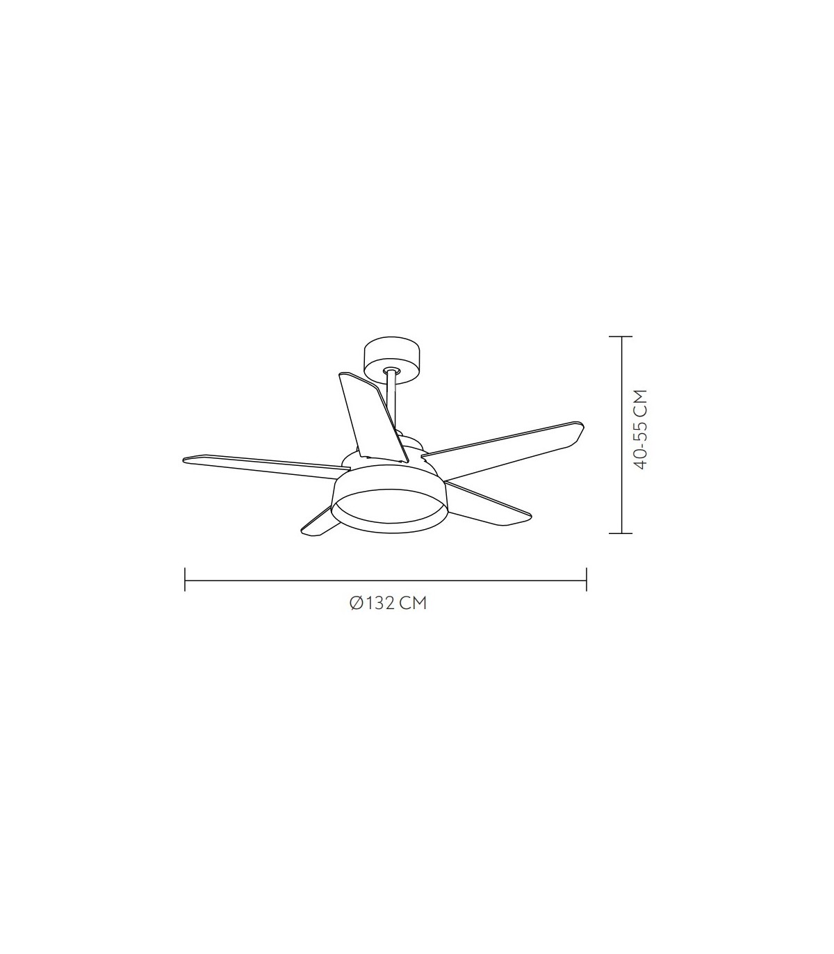 Ventilador de Techo LEBECHE DC Verde 25W 2495Lm 5 Aspas Reversibles Blanco/Haya CCT