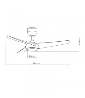 Ventilador de Techo PATRAS Blanco DC 24W 2424Lm 3 Aspas CCT