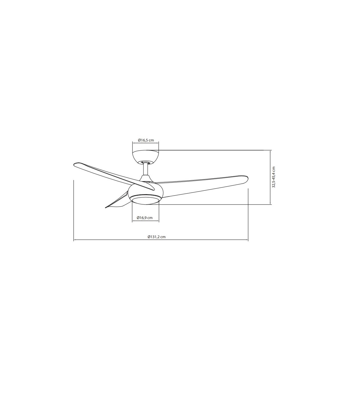 Ventilador de Techo PATRAS Blanco DC 24W 2424Lm 3 Aspas CCT
