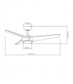 Ventilador de Techo PATRAS Negro DC 24W 2424Lm 3 Aspas CCT
