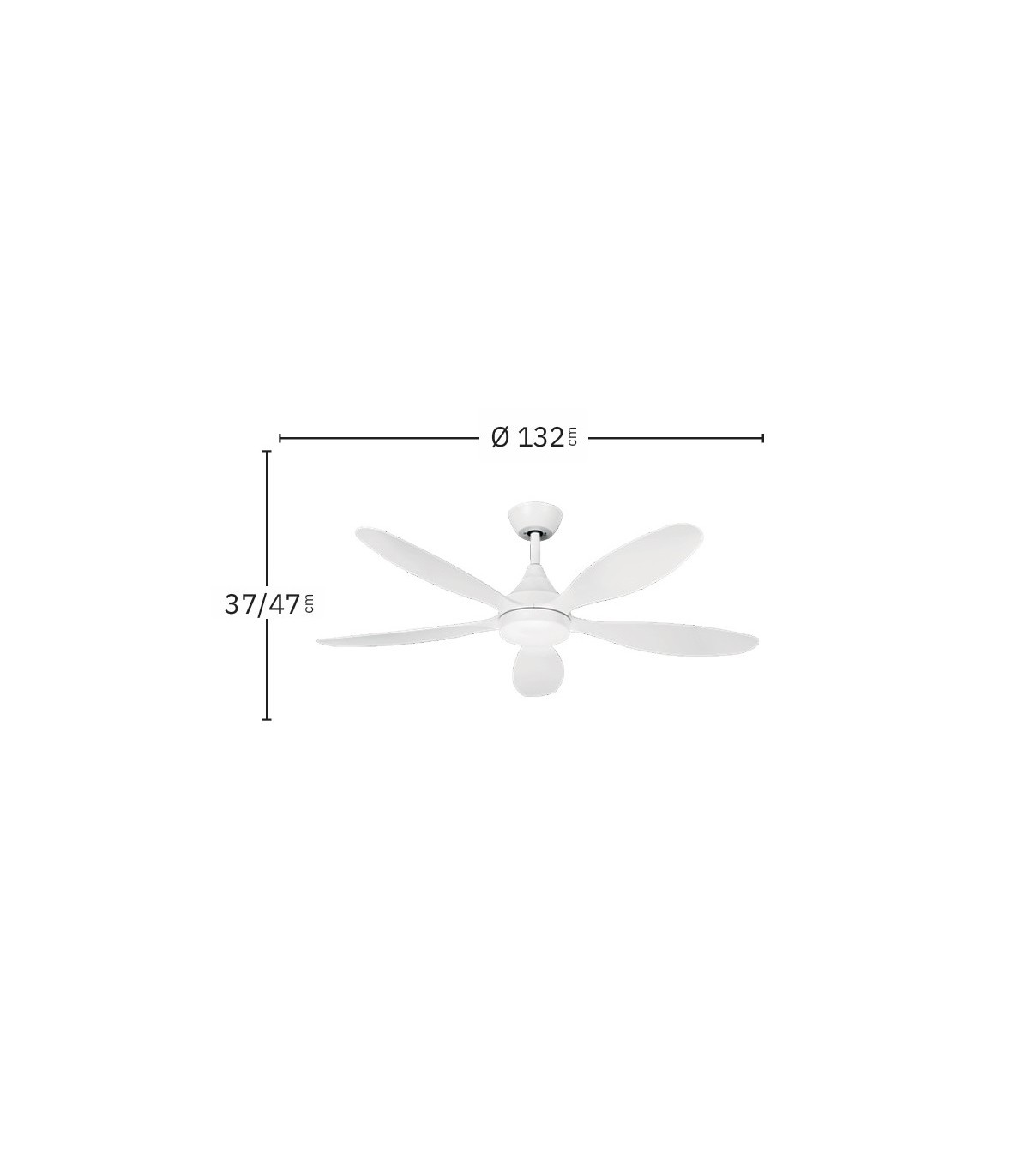 Ventilador de Techo TOBARRA Blanco DC 18W 2250Lm 5 Aspas Blanco CCT