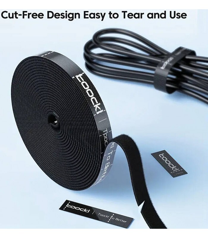 Cinta Velcro TOOCKI Para Cables 10mm 5 Metros