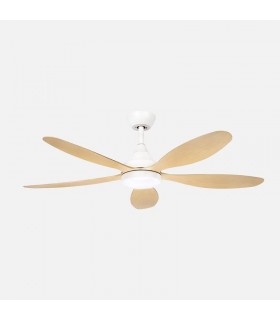 Ventilador de Techo TOBARRA Blanco DC 18W 2250Lm 5 Aspas Haya CCT