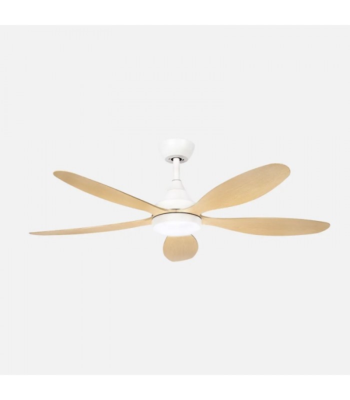 Ventilador de Techo TOBARRA Blanco DC 18W 2250Lm 5 Aspas Haya CCT