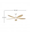 Ventilador de Techo TOBARRA Blanco DC 18W 2250Lm 5 Aspas Haya CCT