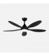 Ventilador de Techo TOBARRA Negro DC 18W 2250Lm 5 Aspas Negro CCT