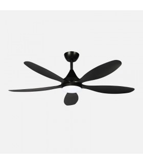 Ventilador de Techo TOBARRA Negro DC 18W 2250Lm 5 Aspas Negro CCT
