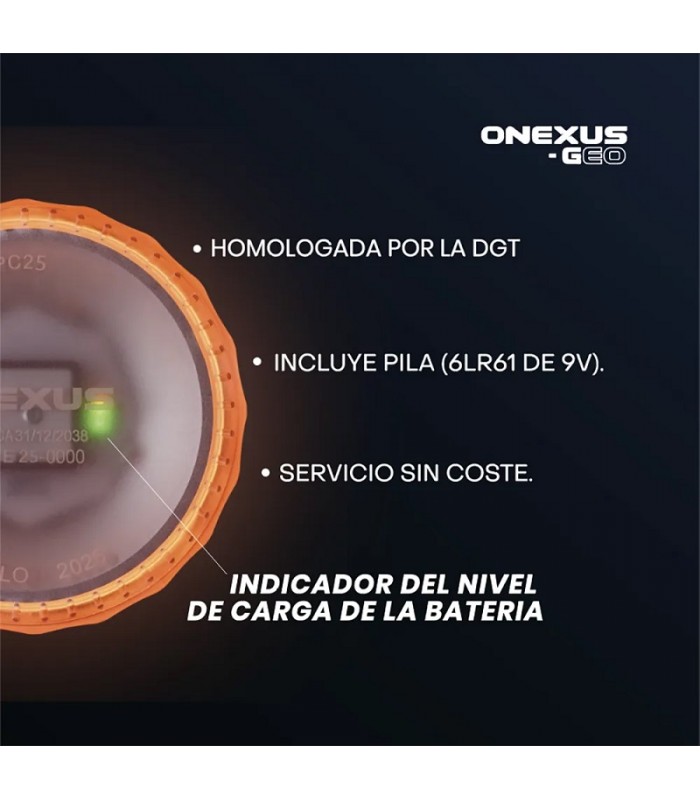 Baliza Señalización de Emergencia ONEXUS-GEO con Geolocalización V16