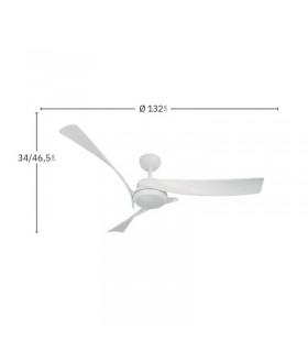 Ventilador de Techo TARENTO DC Blanco 24W 2424Lm 3 Aspas Blanco CCT