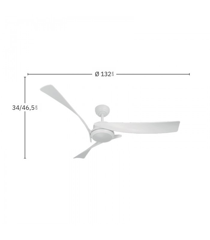 Ventilador de Techo TARENTO DC Blanco 24W 2424Lm 3 Aspas Blanco CCT