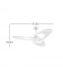 Ventilador de Techo TARAZONA Blanco DC 18W 2250Lm 3 Aspas Blanco CCT