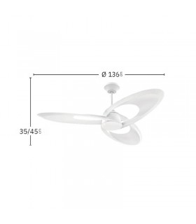 Ventilador de Techo TARAZONA Blanco DC 18W 2250Lm 3 Aspas Blanco CCT