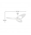 Ventilador de Techo TARAZONA Blanco DC 18W 2250Lm 3 Aspas Blanco CCT