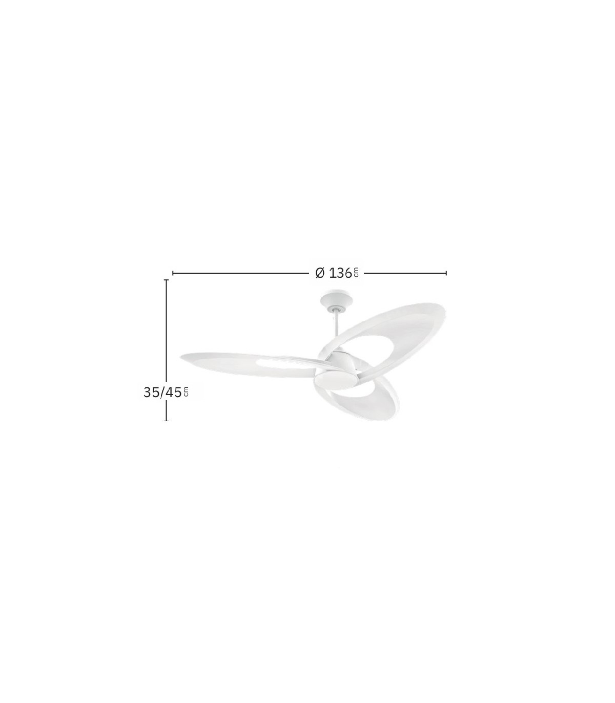 Ventilador de Techo TARAZONA Blanco DC 18W 2250Lm 3 Aspas Blanco CCT