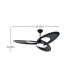 Ventilador de Techo TARAZONA Negro DC 18W 2250Lm 3 Aspas NegroCCT