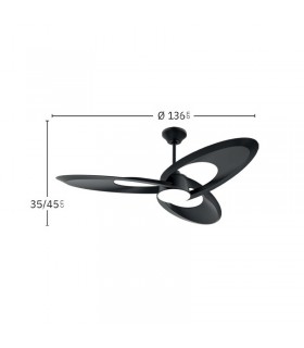 Ventilador de Techo TARAZONA Negro DC 18W 2250Lm 3 Aspas NegroCCT