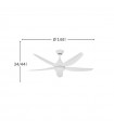 Ventilador de Techo ELDA Blanco DC 18W 2250Lm 5 Aspas Blanco CCT