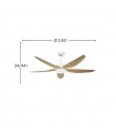 Ventilador de Techo ELDA Blanco DC 18W 2250Lm 5 Aspas Haya CCT