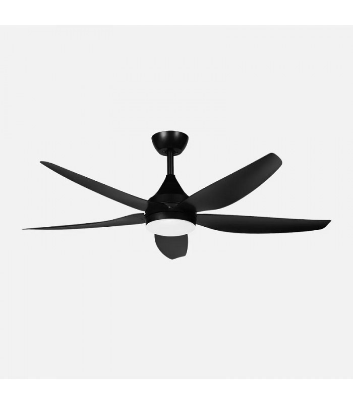 Ventilador de Techo ELDA Negro DC 18W 2250Lm 5 Aspas Negro CCT