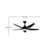 Ventilador de Techo ELDA Negro DC 18W 2250Lm 5 Aspas Negro CCT