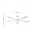 Ventilador de Techo VINAROS Blanco DC 18W 2250Lm 5 Aspas Blanco CCT