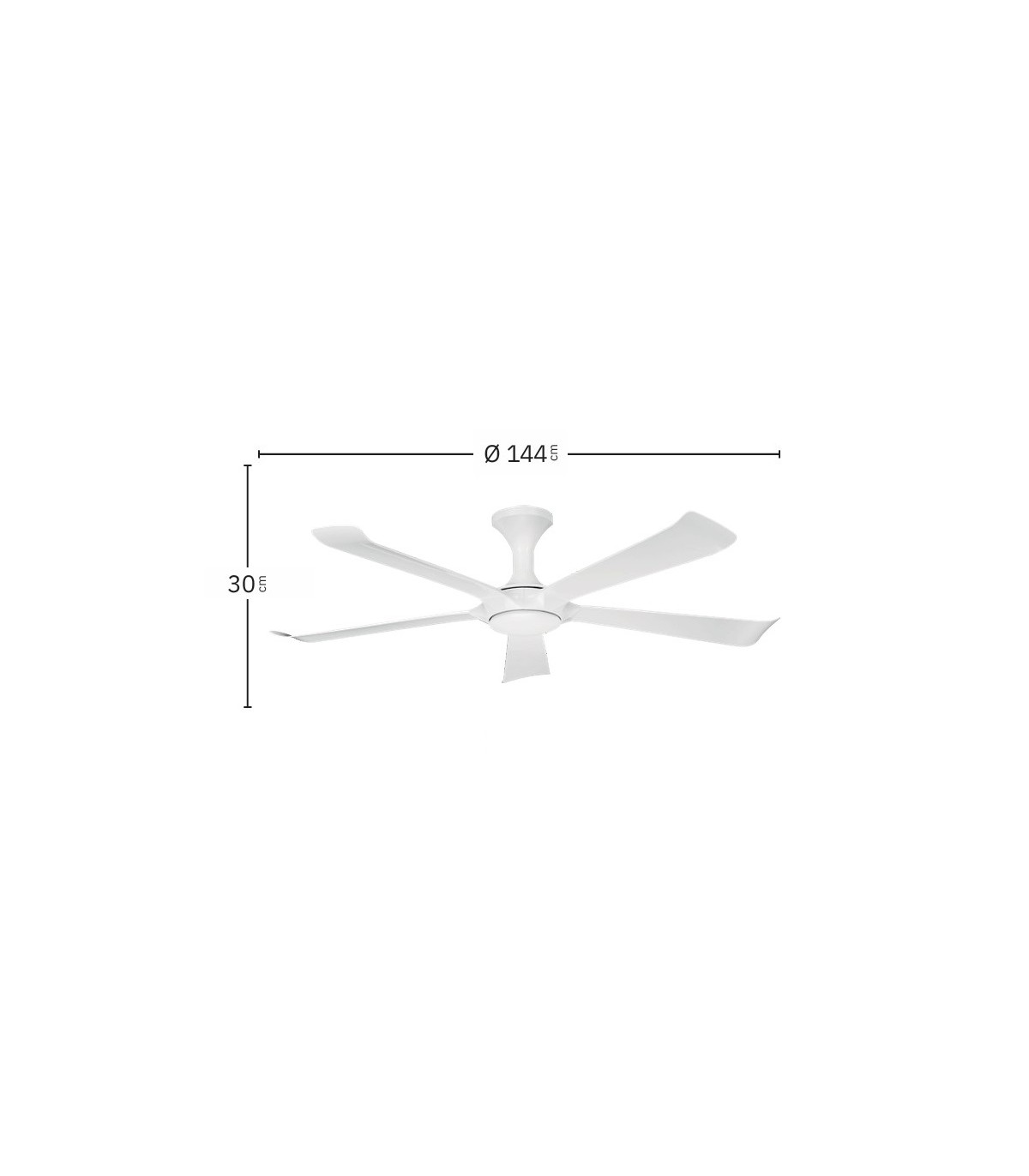 Ventilador de Techo VINAROS Blanco DC 18W 2250Lm 5 Aspas Blanco CCT