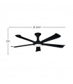 Ventilador de Techo VINAROS Negro DC 18W 2250Lm 5 Aspas Negro CCT