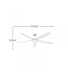 Ventilador de Techo ALTEA Blanco DC 24W 2880Lm 5 Aspas Blanco CCT