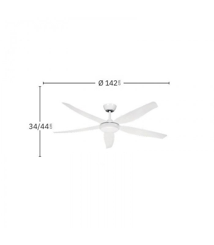 Ventilador de Techo ALTEA Blanco DC 24W 2880Lm 5 Aspas Blanco CCT