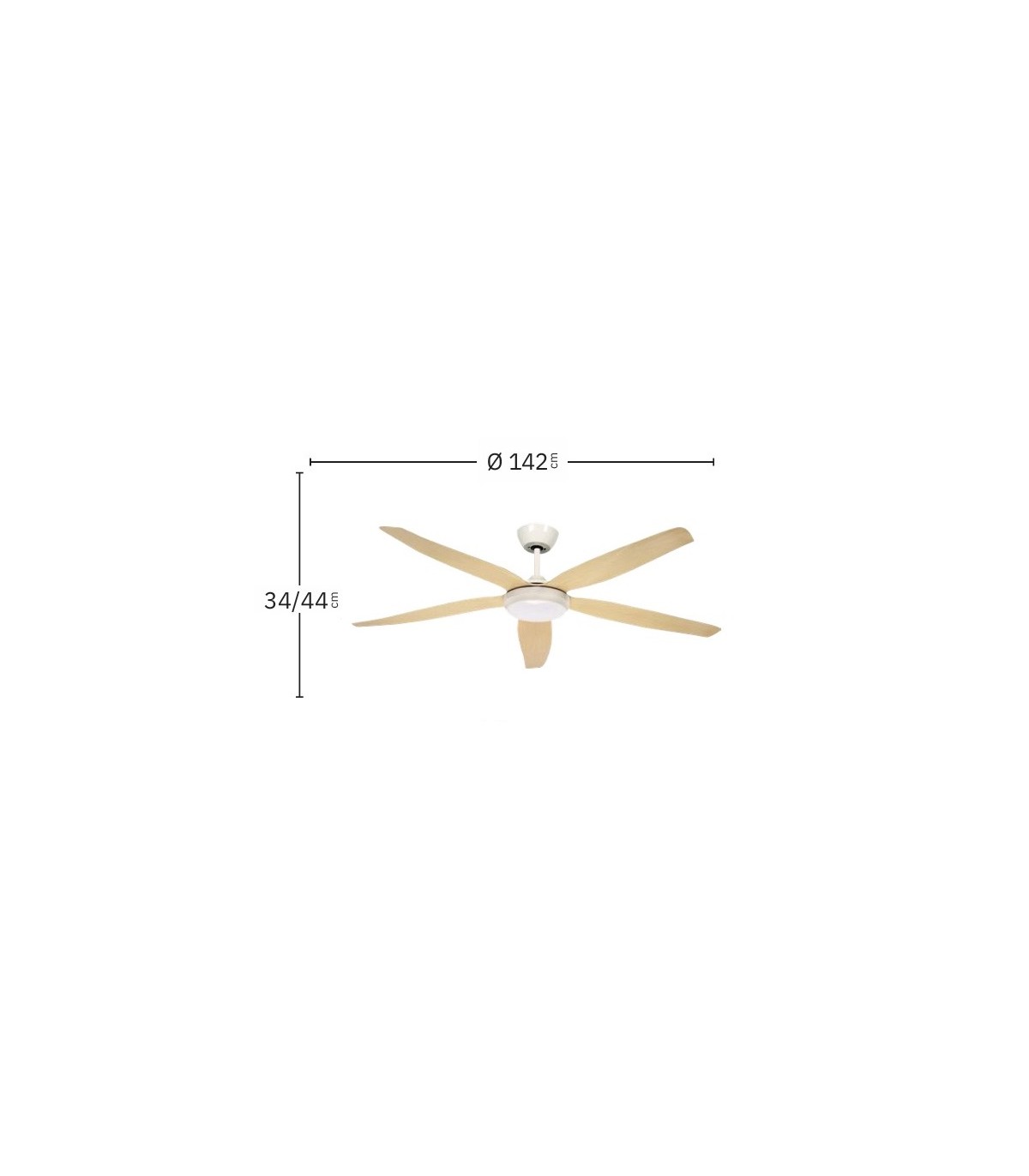 Ventilador de Techo ALTEA Blanco DC 24W 2880Lm 5 Aspas Haya CCT
