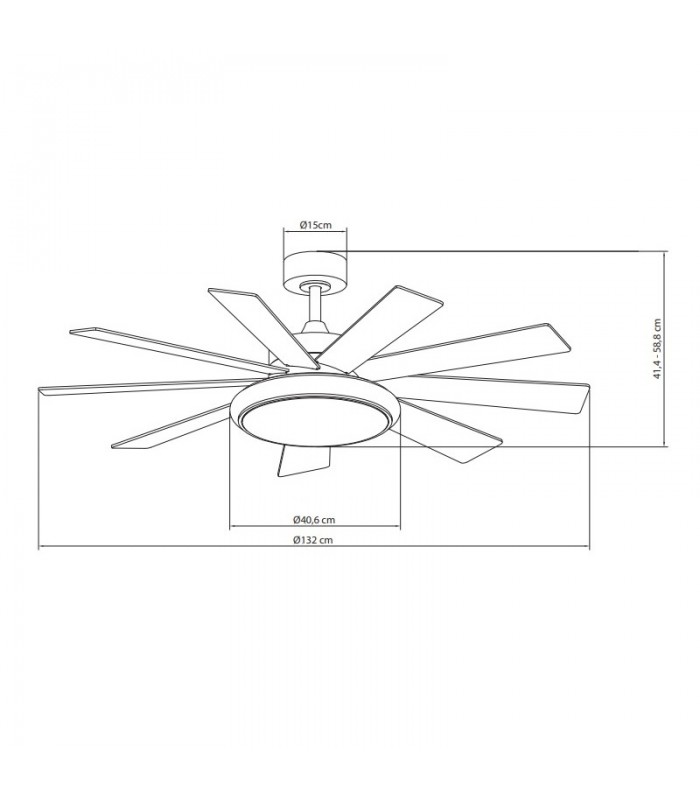 Ventilador de Techo PIREO Blanco DC 36W 3800Lm 9 Aspas Blanco/Haya CCT
