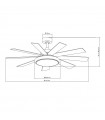 Ventilador de Techo PIREO Blanco DC 36W 3800Lm 9 Aspas Blanco/Haya CCT