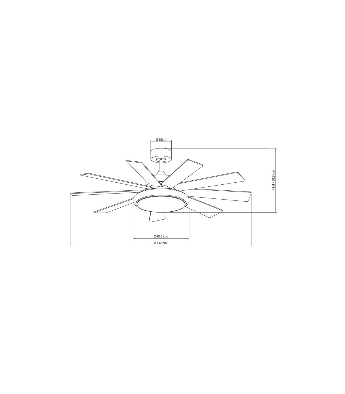 Ventilador de Techo PIREO Blanco DC 36W 3800Lm 9 Aspas Blanco/Haya CCT