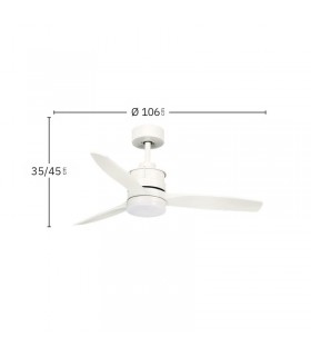 Ventilador de Techo BARRAX Blanco DC 18W 2250Lm 3 Aspas Blanco CCT