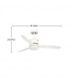 Ventilador de Techo BARRAX Blanco DC 18W 2250Lm 3 Aspas Blanco CCT