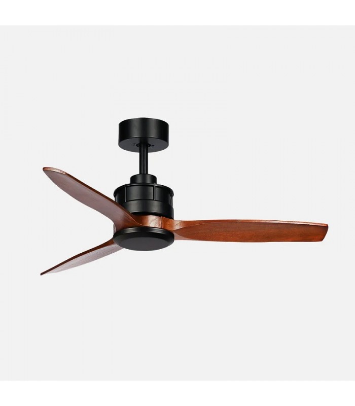 Ventilador de Techo BARRAX Negro DC 18W 2250Lm 3 Aspas Roble CCT