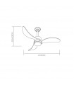 Ventilador de Techo BEMBEZAR Blanco DC 24W 2424Lm 3 Aspas Haya CCT
