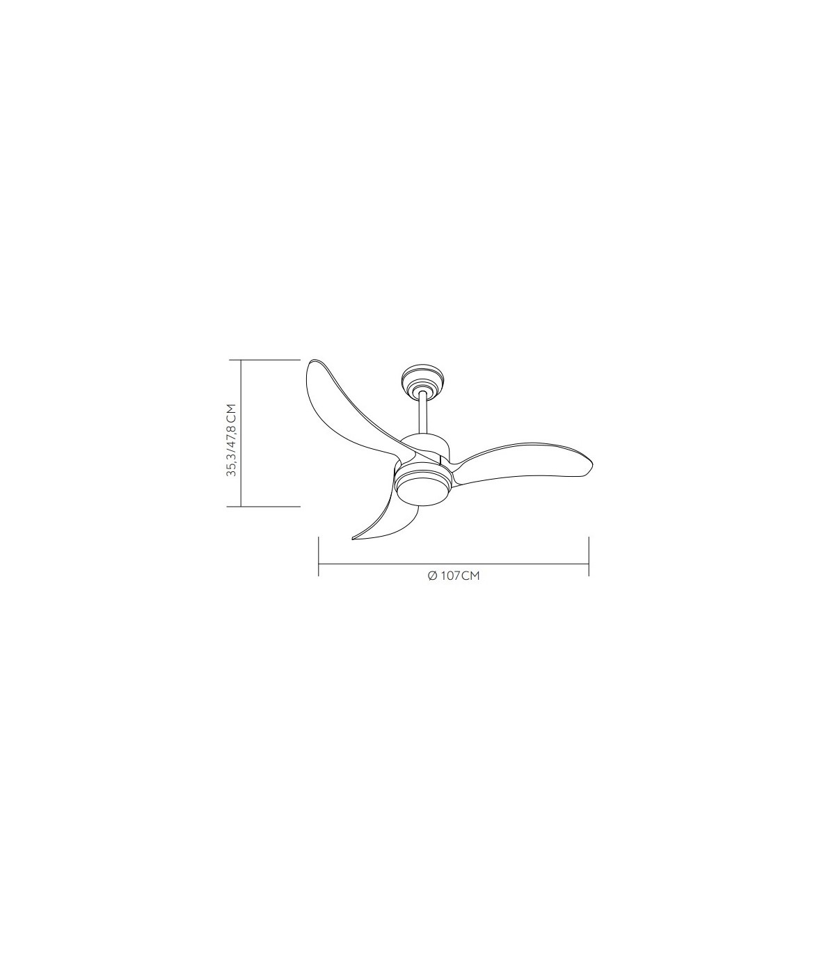 Ventilador de Techo BEMBEZAR Negro DC 24W 2424Lm 3 Aspas Roble CCT