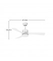 Ventilador de Techo HELLIN Blanco DC 18W 2250Lm 3 Aspas Blanco CCT