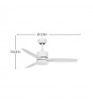 Ventilador de Techo MONTIEL Blanco DC 18W 2250Lm 3 Aspas Blanco CCT