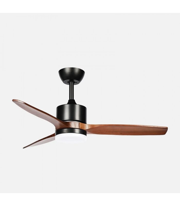 Ventilador de Techo MONTIEL Negro DC 18W 2250Lm 3 Aspas Roble CCT
