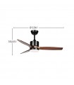 Ventilador de Techo MONTIEL Negro DC 18W 2250Lm 3 Aspas Roble CCT